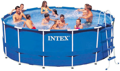 Intex 15 ft x 48 in Metal Frame Pool Set with Filter Pomp, Ladder, Ground Cloth & Pool Cover, Model#  28736GN