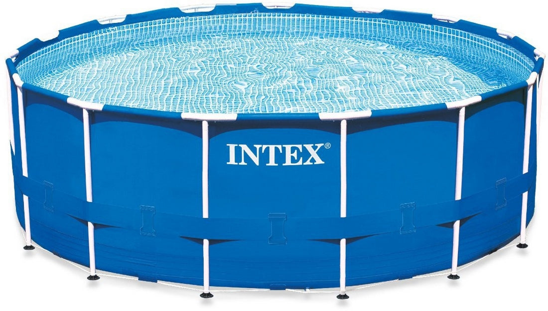 Intex 15 ft x 48 in Metal Frame Pool Set with Filter Pomp, Ladder, Ground Cloth & Pool Cover, Model#  28736GN