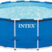Intex 15 ft x 48 in Metal Frame Pool Set with Filter Pomp, Ladder, Ground Cloth & Pool Cover, Model#  28736GN