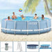 Intex 15 ft x 48 in Metal Frame Pool Set with Filter Pomp, Ladder, Ground Cloth & Pool Cover, Model#  28736GN