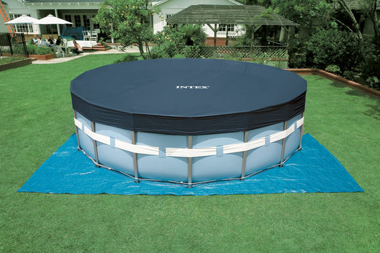 Intex 15 ft x 48 in Metal Frame Pool Set with Filter Pomp, Ladder, Ground Cloth & Pool Cover, Model#  28736GN