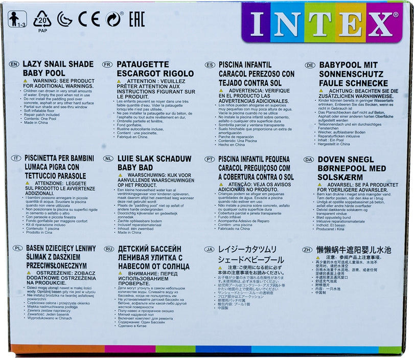 Intex Snail Inflatable Shade Baby Pool, Model# 57124