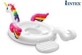 Intex Mega Unicorn Party Island Inflatable Floatie, Model # 57266EU