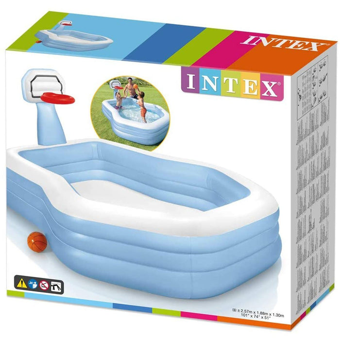 Intex Swim Center Shootin Hoops Family Pool, 2.57 m x 1.88 m x 1.3 m, 1 pc