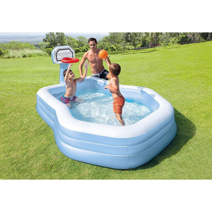 Intex Swim Center Shootin Hoops Family Pool, 2.57 m x 1.88 m x 1.3 m, 1 pc