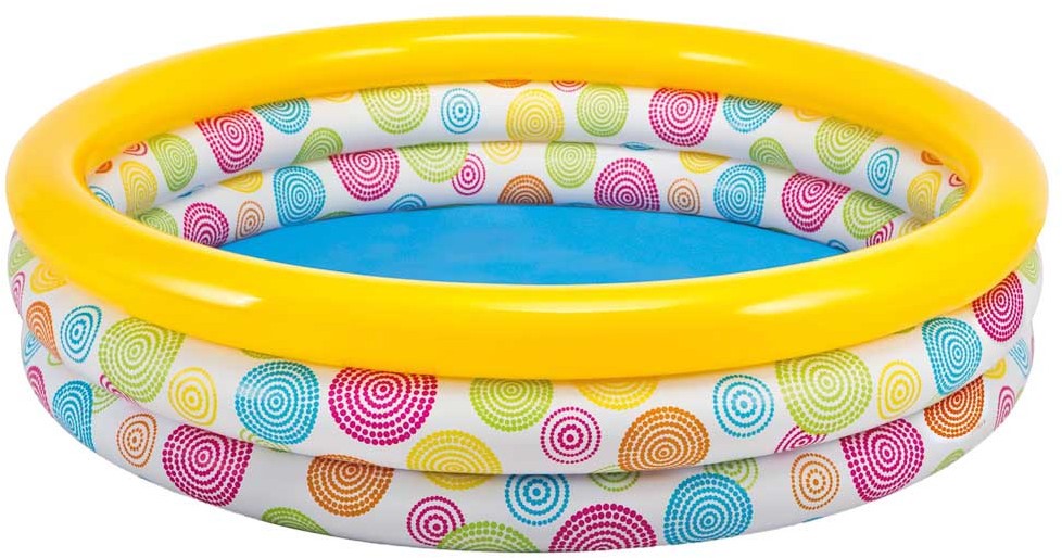Intex Kids Three Ring Inflatable Pool, Colored Dots, 168 x 38 cm