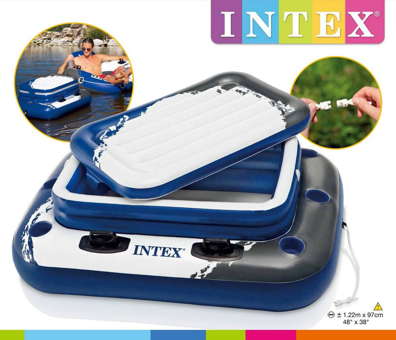 Intex Mega Chill 2 Inflatable Floating Cooler, 35.6 x 18.1 x 30.5 cm ...