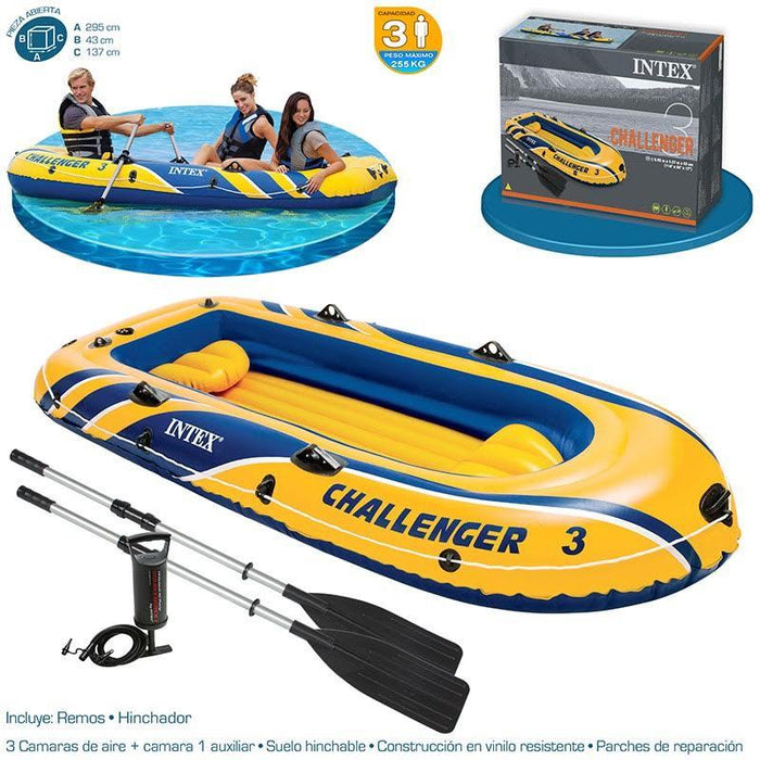 Intex Challenger 3, 3-Person Inflatable Boat, Model# 68370NP