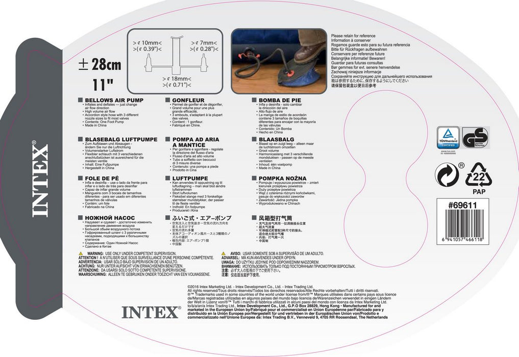 Intex Bellow Foot Air Pump, 