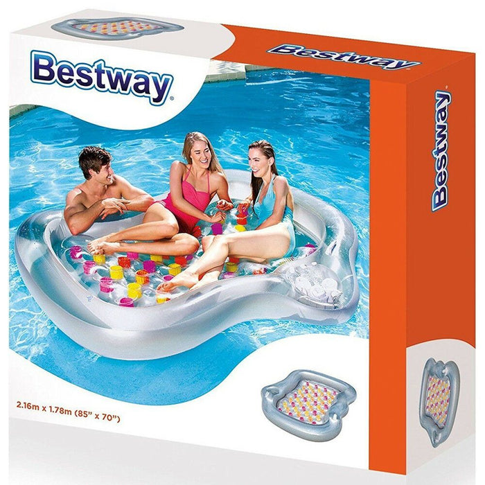 Bestway Double Designer Inflatable Swimming Pool Lounger, 2,16 x 1,78 cm