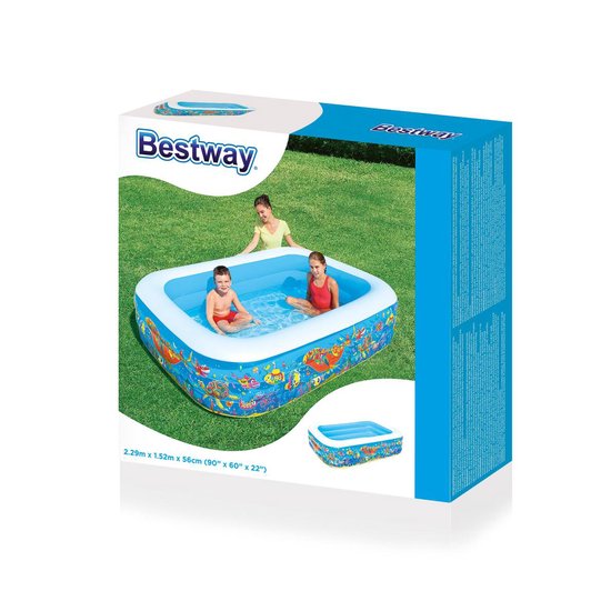 Bestway Family Rectangular Seaworld Infltabale Swimming Pool , 1 pc