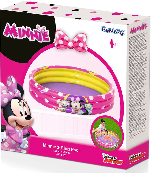 Bestway 3-Ring Inflatable Minnie Mouse Pool, 122 cm