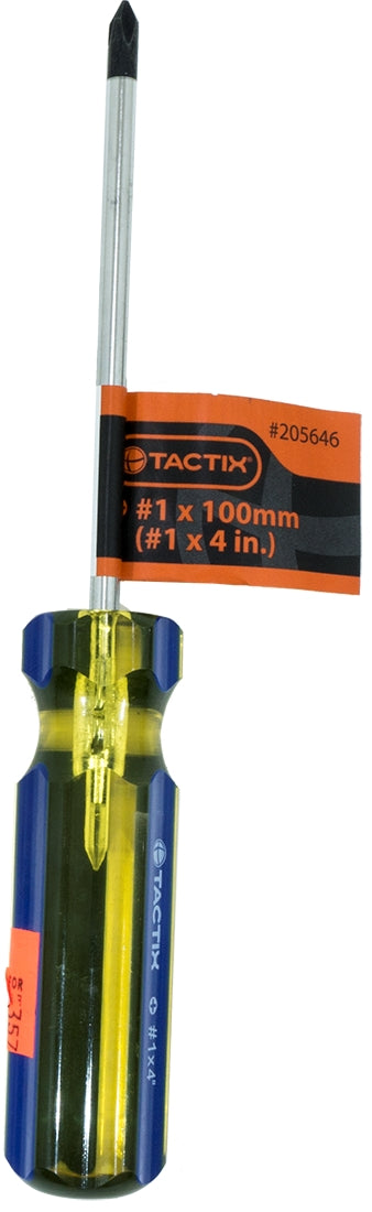 Tactix Phillips Screwdriver, 4 inch, 1 x 100 mm (1 x 4 inch)