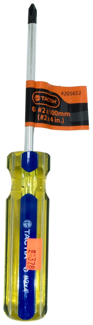 Tactix Phillips Screwdriver, 4 inch , 2 x 100 mm (2 x 4 inch)