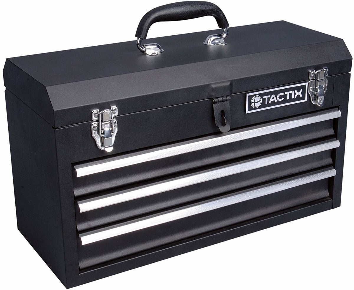 Tactix 3-Drawer Steel Portable Tool Box, 52 cm — Goisco.com