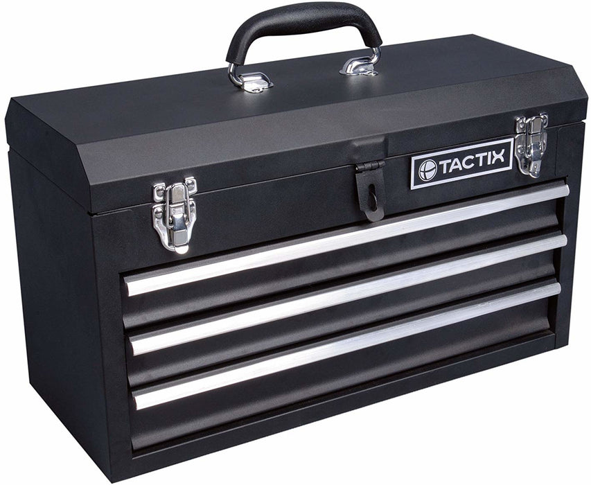 Tactix 3-Drawer Steel Portable Tool Box, 52 cm