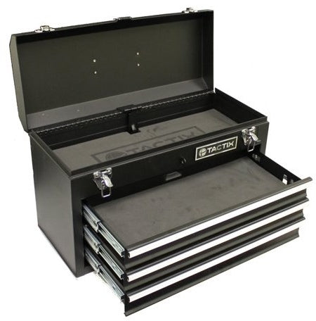 Tactix 3-Drawer Steel Portable Tool Box, 52 cm