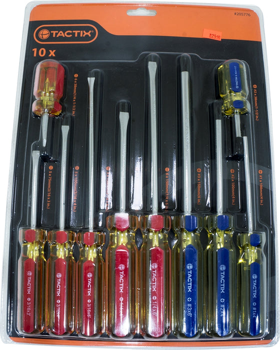 Tactix Screwdriver Set, 10 pc, 10 pc