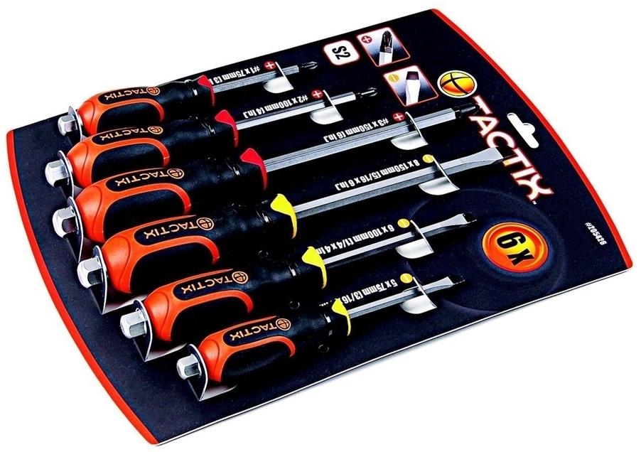 Tactix Screwdriver Set, #205101, 6 pcs