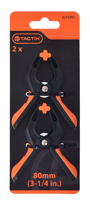 Tactix Nylon Clamp Set, 80MM, Black/Orange , 2 pcs