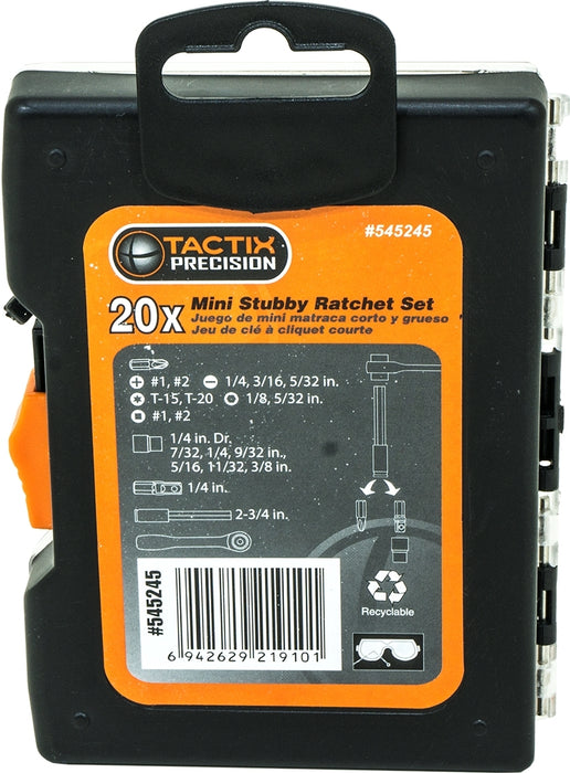 Tactix Mini Stubby Rachet Set, 20 pcs