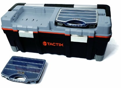 Tactix Full Length Handle Tool box with 2-Piece Organizer, 26 in