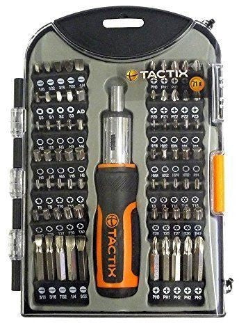 Tactix Ratchet Driver and Bit Set, 71 pcs