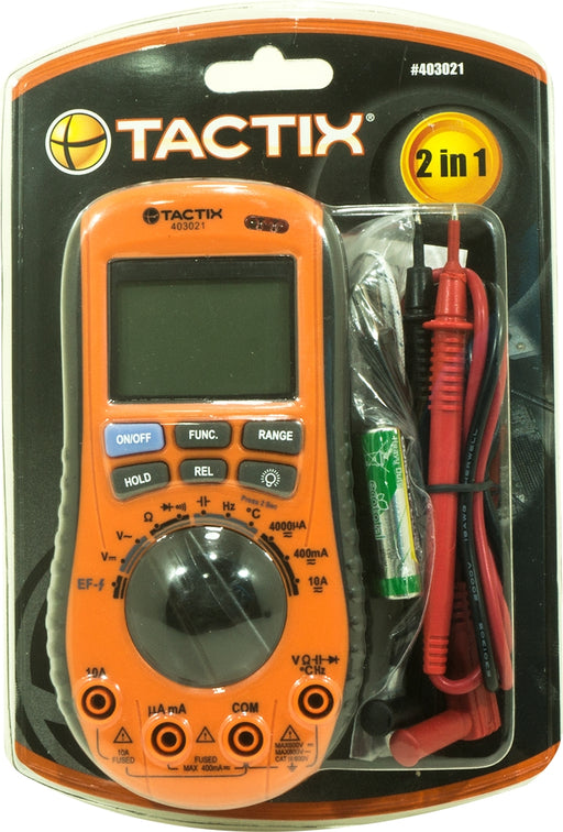 Tactix 2-in-1 Digital Multi Meter, 