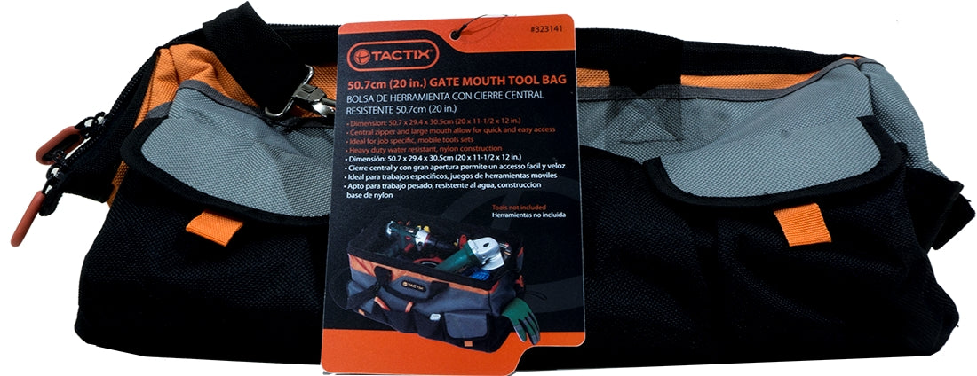 Tactix Gate Mouth Tool Bag, 20-Inch, 50.7 x 29.4 x 30.5 cm