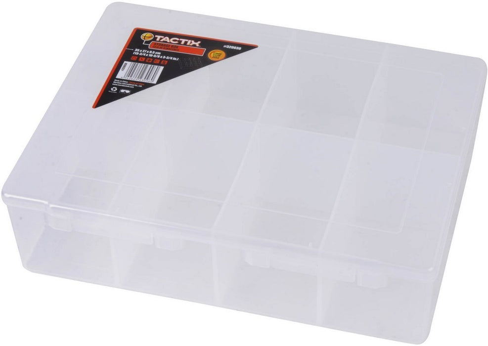 Tactix Plastic 8-Compartment Storage Box, 35 x 27 cm