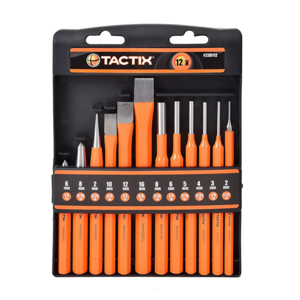 Tactix Chisel & Punch Set, #230112, 12 pcs