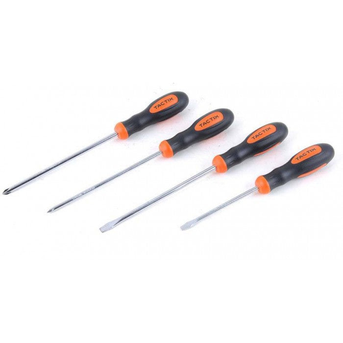 Tactix Screwdriver Set, Black/Orange, #205435, 4 pcs