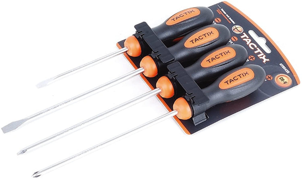 Tactix Screwdriver Set, Black/Orange, #205435, 4 pcs