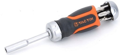 Tactix Stubby Ratchet Screwdriver with Bits, 