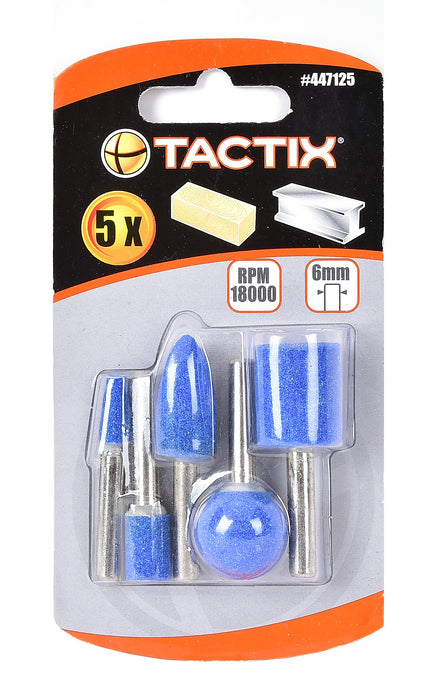 Tactix Steel Working Grinding Wheel Set, Mounted Stones, #447125, 5 pcs