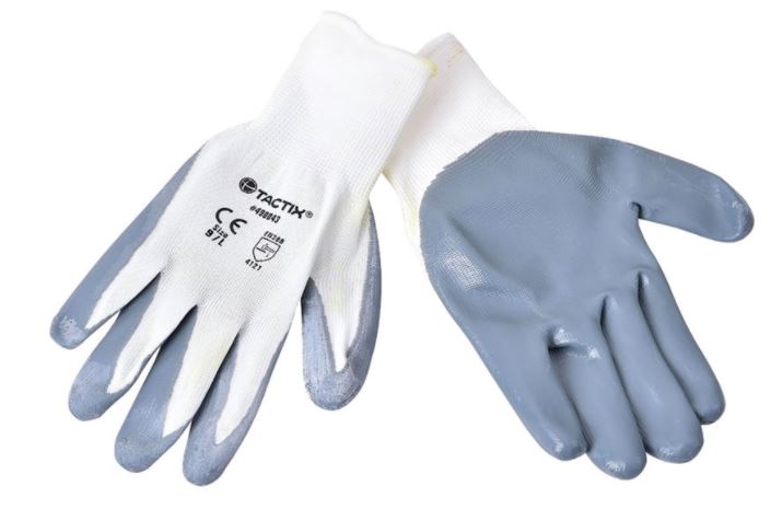 Tactix Nitrile Dipped Gloves, Size L, #490043, 2 pcs