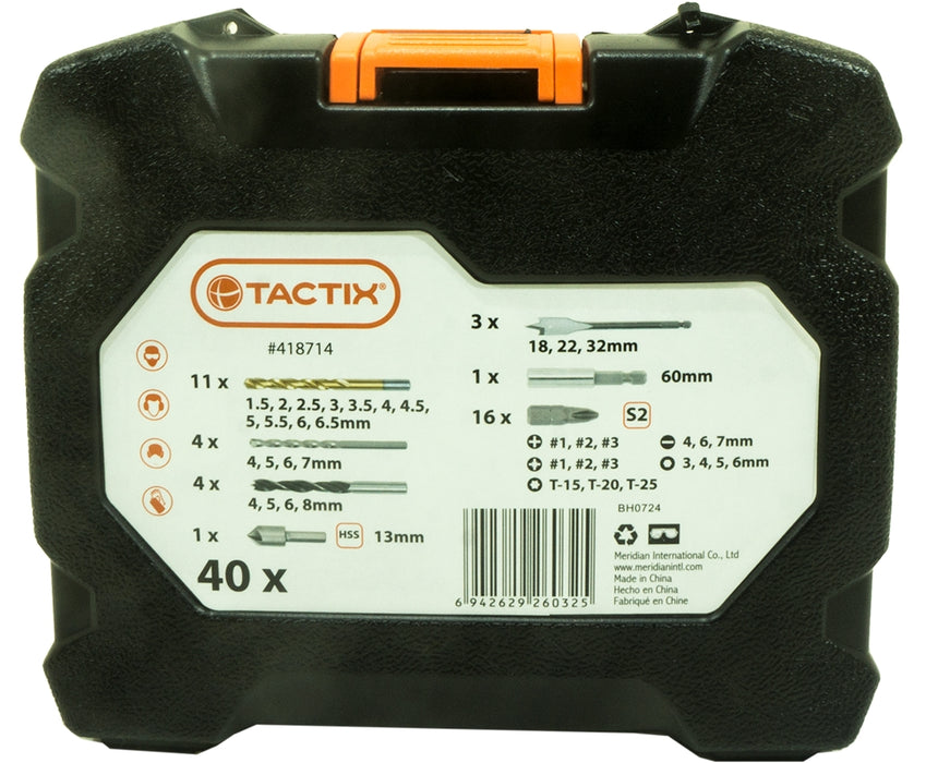 Tactix Drill Bit Set, 40 pc — Goisco.com