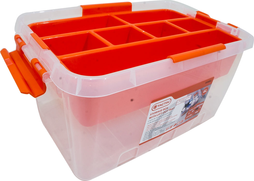 Tactix Container Box with Lift Out Tray, 6 lt