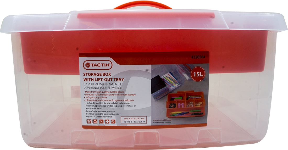Tactix Container Box with Lift Out Tray, 15 lt — Goisco.com