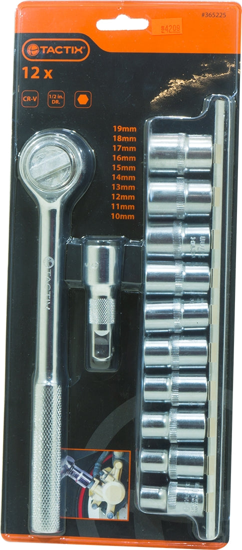 Tactix Metric Socket Set, 12-Piece, 12 pc