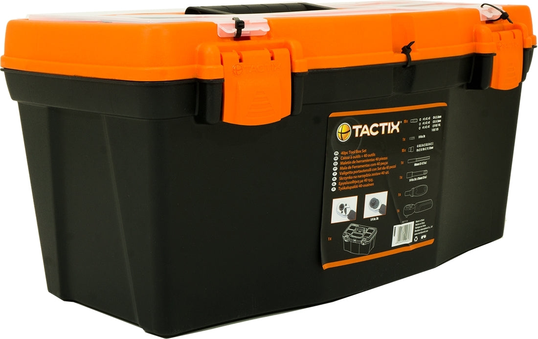 Tactix 40-Piece Tools & Tool Box, 40 pcs