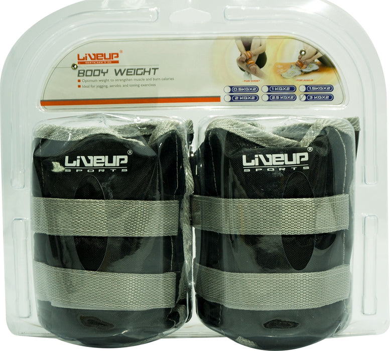 LiveUp 3 kg Wrist/Ankle Weight, 2 x 3 kg