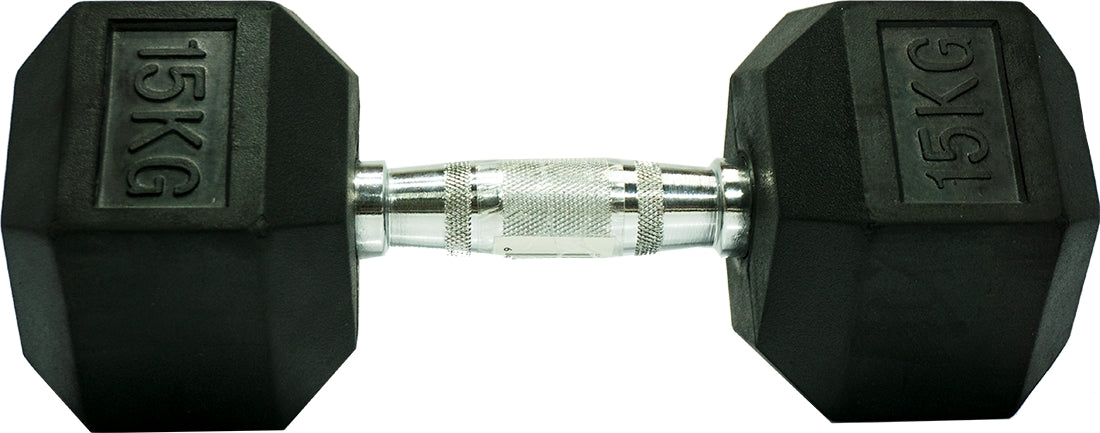 LiveUp Rubber Dumbell, 15 kg, 