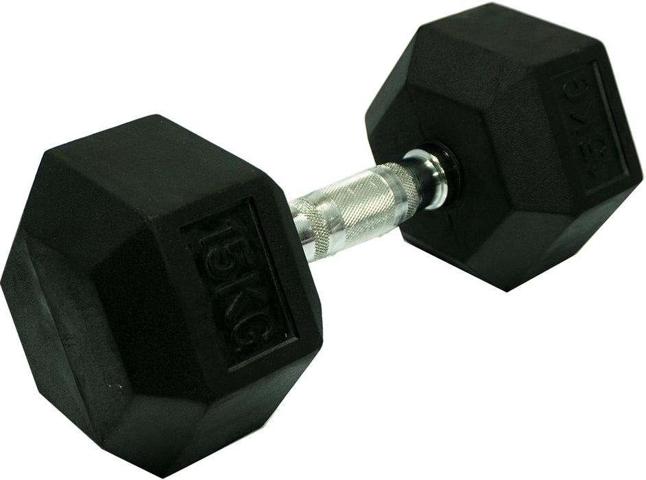 LiveUp Rubber Dumbell, 15 kg, 