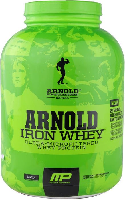 MP MusclePharm Arnold Schwarzenegger Iron Whey Protein Powder, Vanilla, 5 lbs