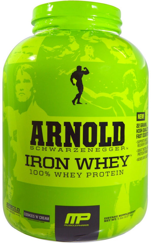 MP MusclePharm Arnold Schwarzenegger Iron Whey Protein Powder, Cookies N Cream, 5 lbs