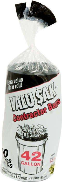 ValuSak Contractor Bags, 42 Gallons, 10 ct