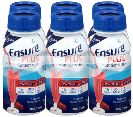 Abbott Ensure Plus Nutrition Shake, Strawberry, 6 ct