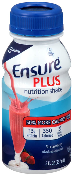 Abbott Ensure Plus Nutrition Shake, Strawberry, 6 ct