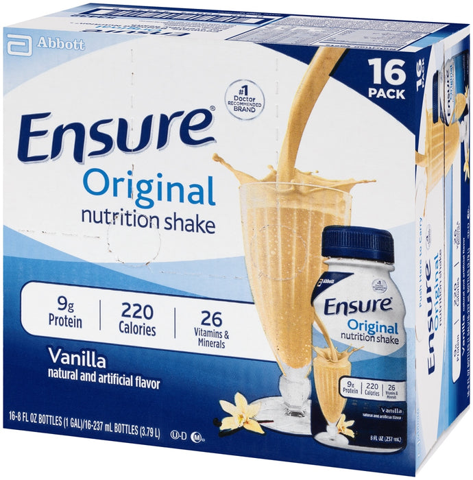 Abbott Ensure Original Nutrition Shake Value Pack, Vanilla, 16 x 8 oz